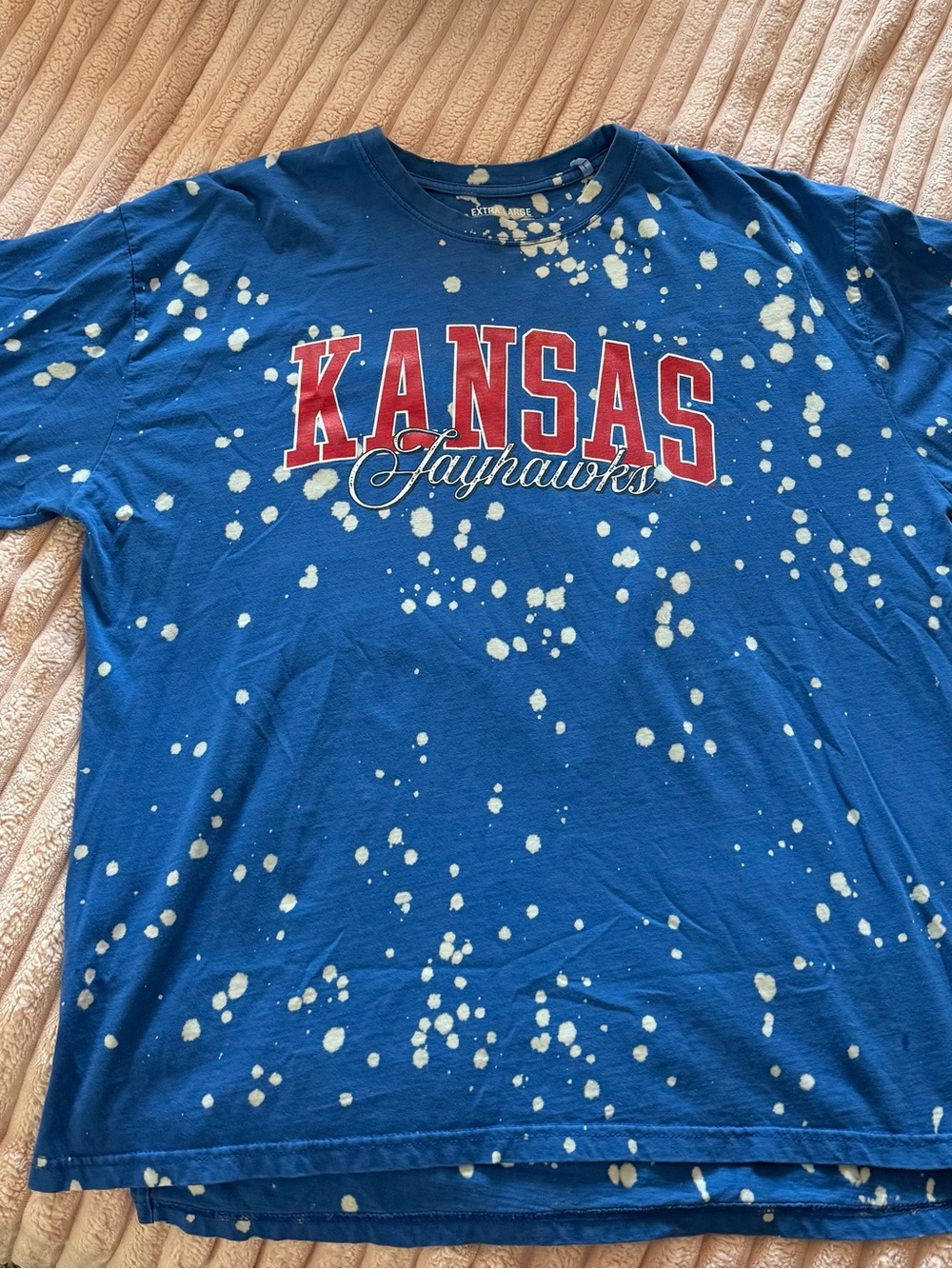 Pressbox Blue Kansas Jayhawks Bleach-Splatter Tee